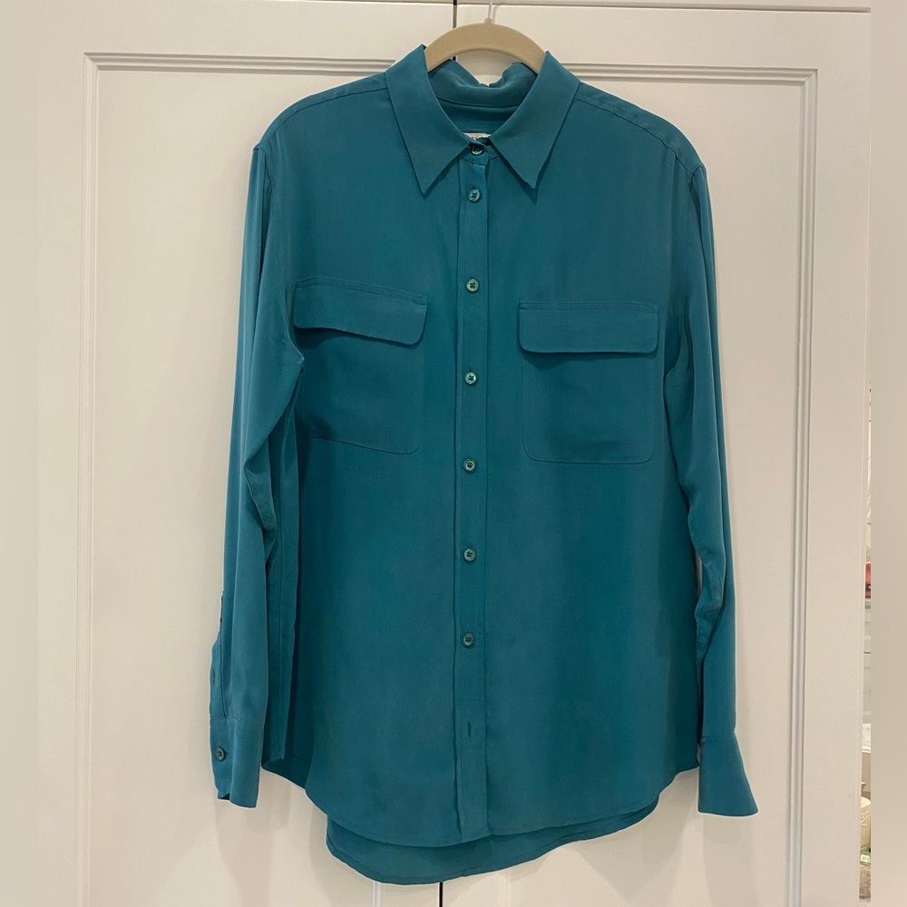 Equipment Silk Blouse in Dark Teal / Green